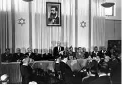 PM Ben-Gurion Announces Establishment of Israel in 1948